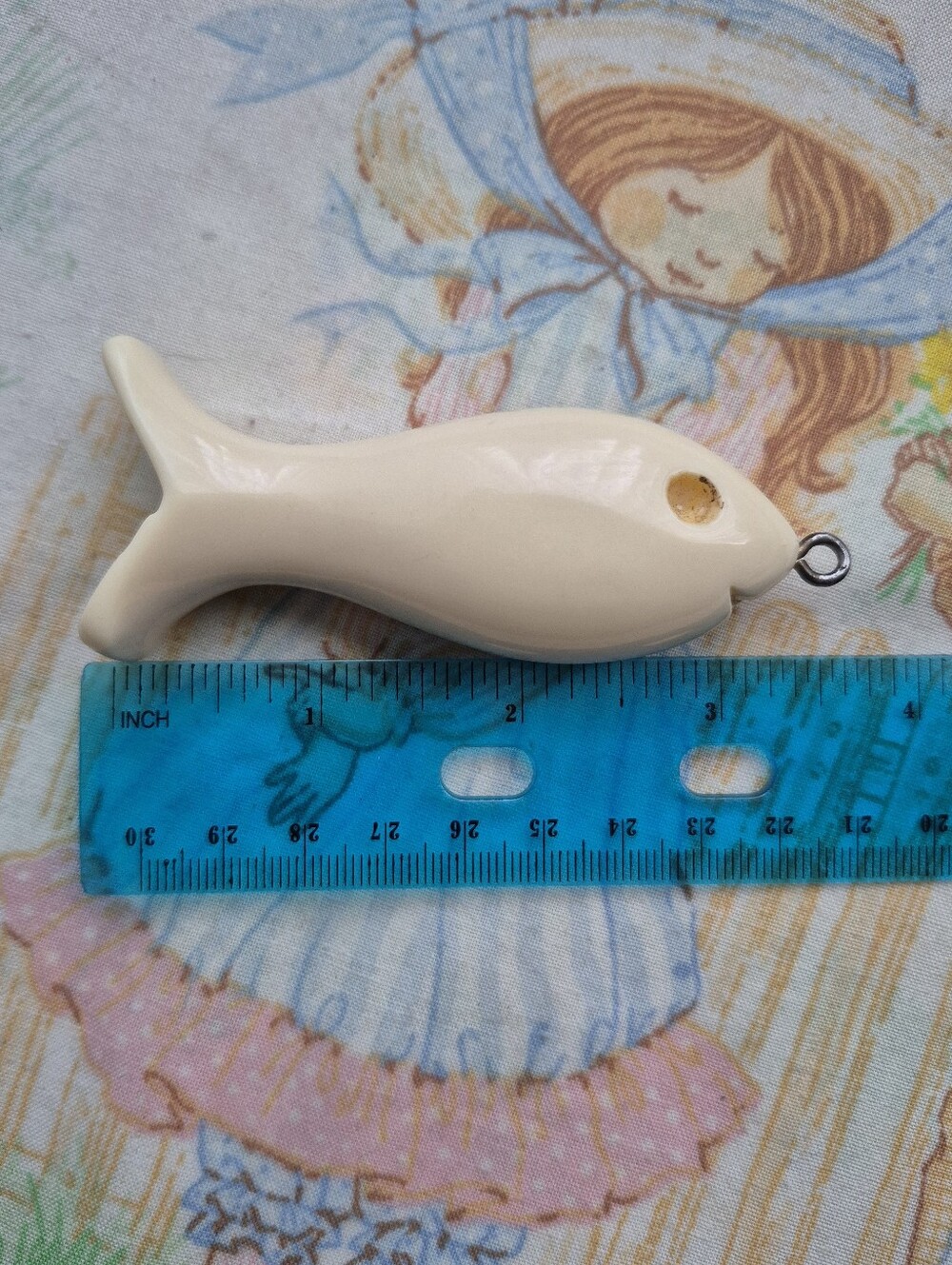 🌙Large Bone Vintage Hand Carved Fish Charm Pendant Statement Focal Bead - Picture 6 of 6